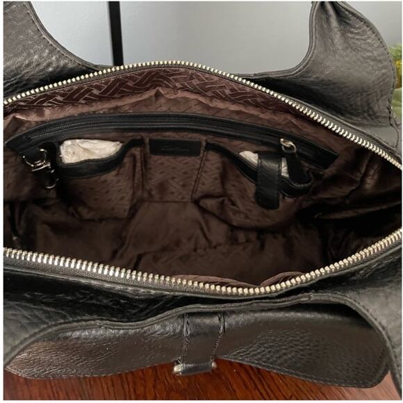 Cole Haan Village Black Pebbled Leather Satchel Handbag NWT Preppy Classic - Picture 7 of 14